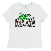 White Soccer Mom Ladies Tee - CowhideDigitalArt