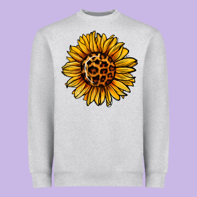 Sunflower Leopard Heavyweight Sweatshirt Designed By Jasminsmagicworld