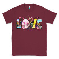 Burgundy Easter Day Love Easter Classic Tee - OliviaCreatesArt