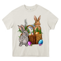 Cream Bunnys carrots eggs with basket easter Heavy Core Tee - OliviaCreatesArt