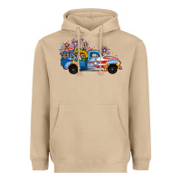 Mushroom USA 4th of July Sunflower Truck Heavyweight Hoodie - Jasminsmagicworld