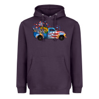 Plum USA 4th of July Sunflower Truck Heavyweight Hoodie - Jasminsmagicworld