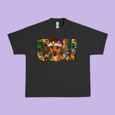 Dachshund Christmas Joy Urban Heavy Tee Designed By Ranaportraitstore
