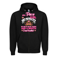 Black As A Pisces Girl I Was Born With My Heart On My Sleeve And A Mouth Zipper Hoodie - Jasminsmagicworld