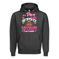 Charcoal Heather As A Pisces Girl I Was Born With My Heart On My Sleeve And A Mouth Zipper Hoodie - Jasminsmagicworld