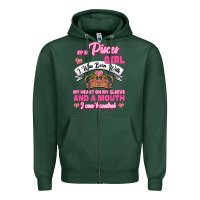 Sports Green As A Pisces Girl I Was Born With My Heart On My Sleeve And A Mouth Zipper Hoodie - Jasminsmagicworld