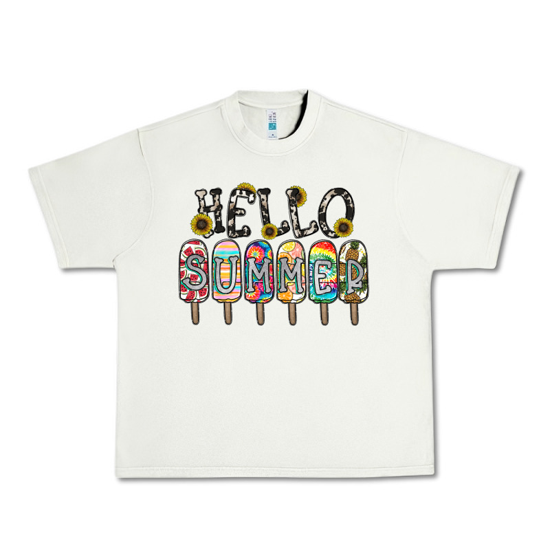 Name Vibrant Summer Greeting With Popsicles Urban Heavy Tee by CowhideDigitalArt | Teevron