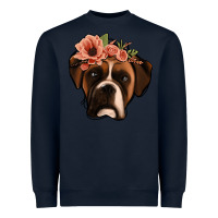 Navy floral boxer Heavyweight Sweatshirt - Jasminsmagicworld