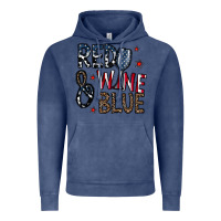Vintage Denim red wine blue Vintage Hoodie - CowhideDigitalArt