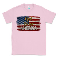 Bubblegum Pink God Bless America Distressed Flag Classic Tee - Jasminsmagicworld