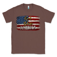 Chestnut God Bless America Distressed Flag Classic Tee - Jasminsmagicworld