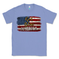Colony Blue God Bless America Distressed Flag Classic Tee - Jasminsmagicworld