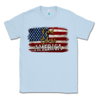 Dusty Blue God Bless America Distressed Flag Classic Tee - Jasminsmagicworld