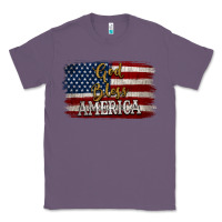 Lavender God Bless America Distressed Flag Classic Tee - Jasminsmagicworld