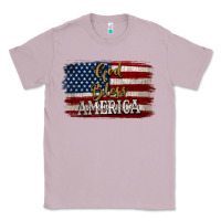 Lilac God Bless America Distressed Flag Classic Tee - Jasminsmagicworld