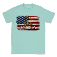 Seafoam God Bless America Distressed Flag Classic Tee - Jasminsmagicworld