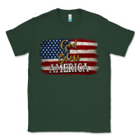 Sports Green God Bless America Distressed Flag Classic Tee - Jasminsmagicworld