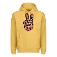 Antique Gold Floral Leopard Peace Sign Premium Hoodie - Jasminsmagicworld