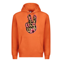 Carrot Floral Leopard Peace Sign Premium Hoodie - Jasminsmagicworld
