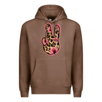 Chestnut Floral Leopard Peace Sign Premium Hoodie - Jasminsmagicworld