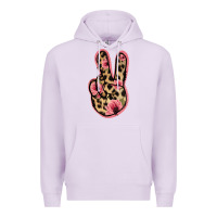 Lilac Floral Leopard Peace Sign Premium Hoodie - Jasminsmagicworld
