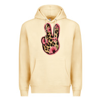 Pina Colada Floral Leopard Peace Sign Premium Hoodie - Jasminsmagicworld