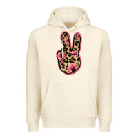 Sandshell Floral Leopard Peace Sign Premium Hoodie - Jasminsmagicworld
