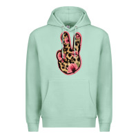 Seafoam Floral Leopard Peace Sign Premium Hoodie - Jasminsmagicworld