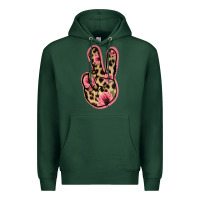 Sports Green Floral Leopard Peace Sign Premium Hoodie - Jasminsmagicworld