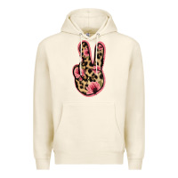 Tofu Floral Leopard Peace Sign Premium Hoodie - Jasminsmagicworld