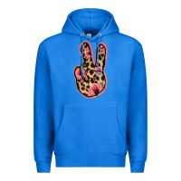 True Royal Floral Leopard Peace Sign Premium Hoodie - Jasminsmagicworld