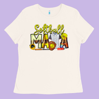 Softball Mama Ladies Tee Designed By Cowhidedigitalart