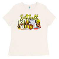 Bone Softball Mama Ladies Tee - CowhideDigitalArt