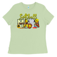 Matcha Softball Mama Ladies Tee - CowhideDigitalArt