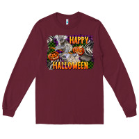 Burgundy happy halloween koala Long Sleeve Tee - LillyAllenDesigns