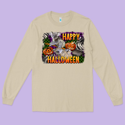 Happy Halloween Koala Long Sleeve Tee Designed By Lillyallendesigns