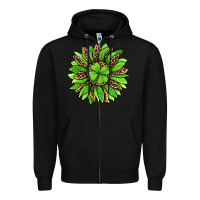 Black lucky leopard st patricks sunflower Zipper Hoodie - Jasminsmagicworld