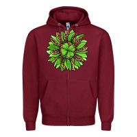 Burgundy lucky leopard st patricks sunflower Zipper Hoodie - Jasminsmagicworld