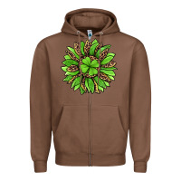 Chestnut lucky leopard st patricks sunflower Zipper Hoodie - Jasminsmagicworld