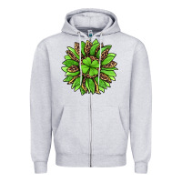 Heather Grey lucky leopard st patricks sunflower Zipper Hoodie - Jasminsmagicworld