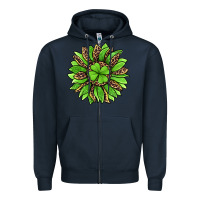 Navy lucky leopard st patricks sunflower Zipper Hoodie - Jasminsmagicworld