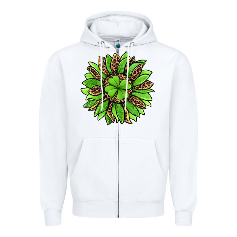 Lucky Leopard St Patricks Sunflower Zipper Hoodie by Jasminsmagicworld | Teevron
