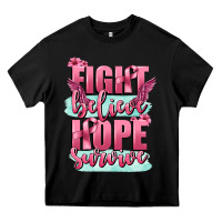 Black fight believe hope survive cancer awareness Heavy Core Tee - FaDigitalArtStudio