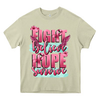 Mossy fight believe hope survive cancer awareness Heavy Core Tee - FaDigitalArtStudio