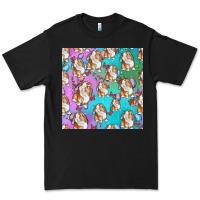 Black Easter Bunny With Truck Seamless Pattern Premium Tee - BundleAndBundleShop