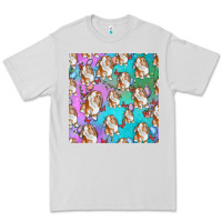 Dove Grey Easter Bunny With Truck Seamless Pattern Premium Tee - BundleAndBundleShop