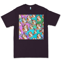 Plum Easter Bunny With Truck Seamless Pattern Premium Tee - BundleAndBundleShop