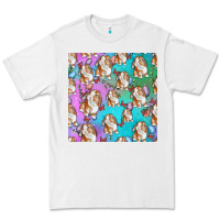 White Easter Bunny With Truck Seamless Pattern Premium Tee - BundleAndBundleShop