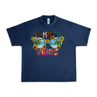 Navy Summer Vibes Urban Heavy Tee - CowhideDigitalArt
