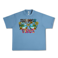 Pebble Blue Summer Vibes Urban Heavy Tee - CowhideDigitalArt